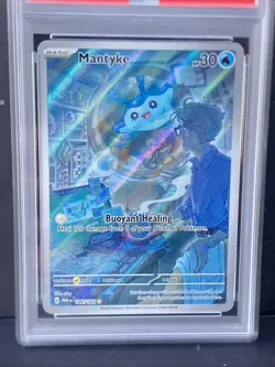 PSA9 Mantyke 2023 Pokemon PAR-EN-Paradox Rift 189 Illustration Rare IR - Image 4