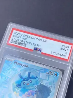 PSA9 Mantyke 2023 Pokemon PAR-EN-Paradox Rift 189 Illustration Rare IR - Image 5