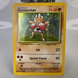 Pokemon TCG Hitmonchan Base Set 7/102 Holo Rare HP - Image 1