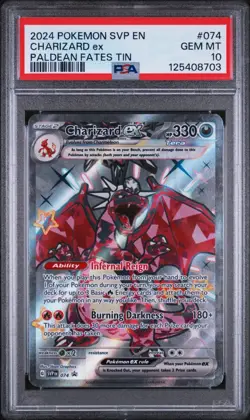 Charizard ex PSA 10 - SVP 074 - Shiny Full Art - Paldean Fates - Pokemon - Image 1