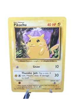Pokemon Pikachu 58/102 Yellow Cheeks 1999 Base Set LP! 🔥🔥 - Image 3