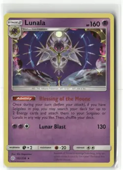 Pokemon Lunala 102/236 Holo SM - Cosmic Eclipse Holo Rare - Image 1