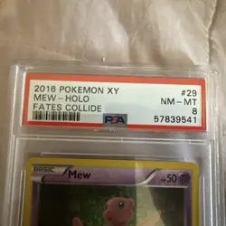 2016 POKEMON XY FATES COLLIDE #29 MEW-HOLO PSA 8 - Image 2
