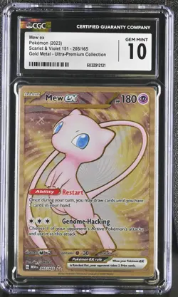 CGC Gem Mint 10 Pokemon Mew ex 205/165 Gold Metal Ultra Premium Collection Promo - Image 1