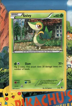 Pokemon TCG Snivy 1/12 Holo 2011 McDonalds Kids Meals Promo LP - Image 1