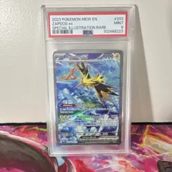 Pokemon Zapdos ex 202/165 Scarlet & Violet 151 PSA 9 Special Illustration Holo - Image 1