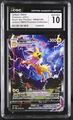 JOLTEON VMAX Sword & Shield Black Star Promo #SWSH184 CGC 10 Pokemon - Image 1