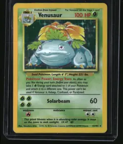 Pokemon Base Set Venusaur Holo MP #015/102 - Image 1