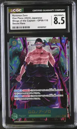 CGC 8.5 Roronoa Zoro #OP06-118 Japanese 2023 One Piece Wings Of The Captain - Image 1