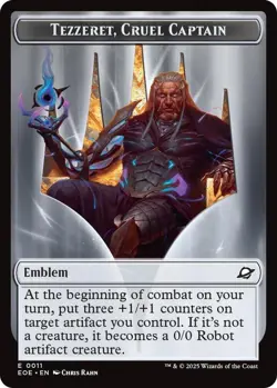 NM Tezzeret, Cruel Captain/Robot Token Emblem, MTG, Edge of Eternities - Image 1
