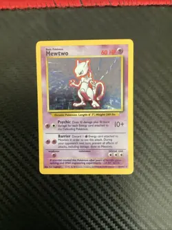 Mewtwo - 10/102 - Unlimited - Pokemon Base Set Holo Rare Near Mint - Image 1