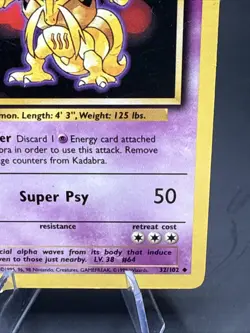Pokemon - Kadabra - 32/102 - Base Set - Uncommon - Rare - 1999 - Old! - Image 3