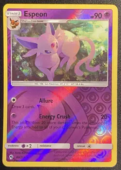 Espeon Reverse Holo Rare 89/214 Pokemon TCG Sun & Moon Lost Thunder NM - Image 1