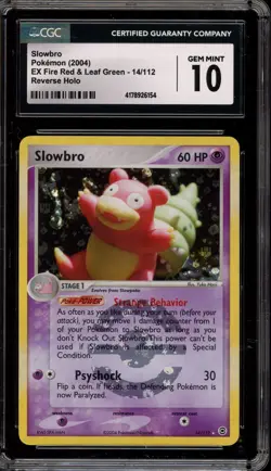 Pokemon Slowbro EX Fire Red & Leaf Green Reverse Holo Rare #14 CGC 10 Gem Mint - Image 1