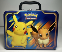 Pokemon EMPTY Lunchbox Tin Collectors Chest Pikachu Eevee - Image 1