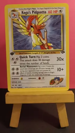 Pokemon TCG Koga's Pidgeotto 27/132 Gym Challenge 1st Edition Regular Rare LP - Image 3