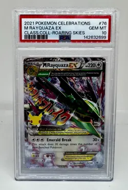 2021 Pokemon Celebrations Mega M Rayquaza EX Roaring Skies #76 PSA 10 GEM MINT - Image 1