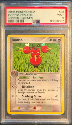 2004 Pokemon EX Hidden Legends Dodrio Reverse Holo 33/101 PSA 9 - Image 1