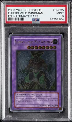 2006 YU-GI-OH! EOJ-ENEMY OF JUSTICE #EN035 ELEMENTAL HERO WILD WINGMAN PSA 9 - Image 1