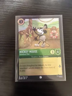 Disney Lorcana - COLD FOIL Mickey Mouse Steamboat Pilot 89/204 First Chapter - Image 1