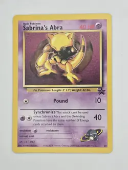 Vintage 2000 Sabrina's Abra 19 WOTC Black Star Promo Pokemon Card Sabrinas Promo - Image 1