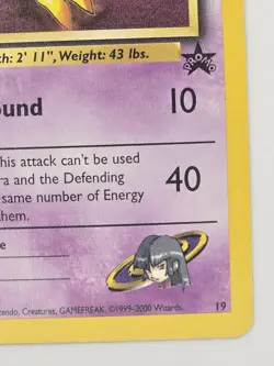 Vintage 2000 Sabrina's Abra 19 WOTC Black Star Promo Pokemon Card Sabrinas Promo - Image 4