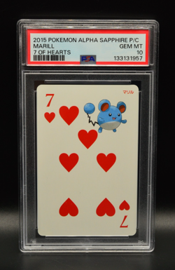 Marill PSA 10 Playing Cards 2025 Alpha Sapphire 7 of Hearts Pokemon - Image 1