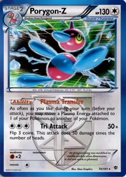 Porygon-Z (Team Plasma) 74/101 Plasma Blast Pokemon Card TCG - Image 1