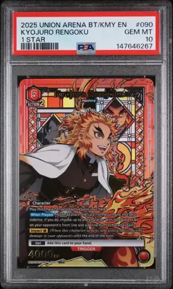 Bandai 2025 Union Arena BT/KMY EN Kyojuro Rengoku SR #090 PSA 10 Trading Card - Image 1
