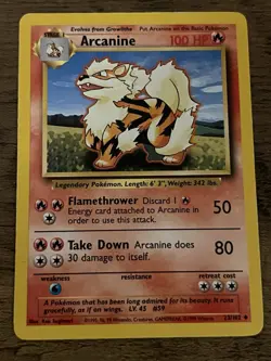 1999 POKEMON BASE SET - ARCANINE 23/102 - WOTC UNCOMMON - Image 1
