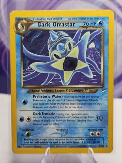 Pokemon Dark Omastar 70 HP Stage 2 Neo Destiny 19/105 Rare Regular English Card - Image 1