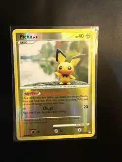 Pokemon TCG 2007 Diamond & Pearl Base Set Reverse Holo Pichu Card 93/123. NM - Image 1