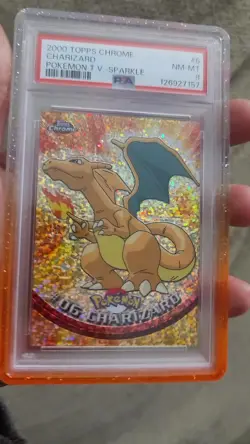 Pokemon Topps Chrome Sparkle Charizard #6 PSA 8 MINT - Image 2