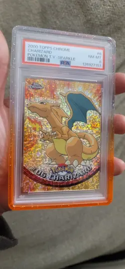 Pokemon Topps Chrome Sparkle Charizard #6 PSA 8 MINT - Image 3