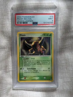2004 Pokemon EX Hidden Legends Pinsir Reverse Foil Holo 13/101 PSA 9 Mint - Image 1