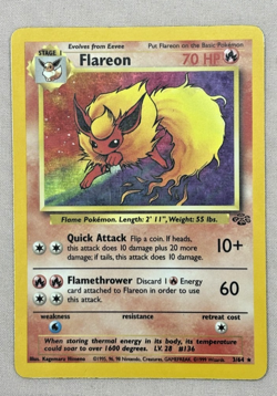 Pokemon TCG Flareon Jungle 3/64 Holo Unlimited Holo Rare (LP) - Image 1