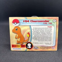1999 Topps Pokemon Holo Foil Charmander #04 1st Printing Blue Logo NM - Image 3