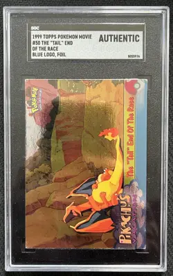 SGC Authentic Charizard Tail End of Race 50 Topps Pokemon Movie Foil Blue Logo - Image 1