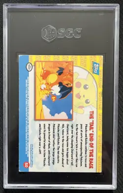 SGC Authentic Charizard Tail End of Race 50 Topps Pokemon Movie Foil Blue Logo - Image 2