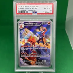 2026 POKEMON ASCENDED HEROES ILLUSTRATION RARE #222 ETHAN'S MAGCARGO PSA 10 - Image 1
