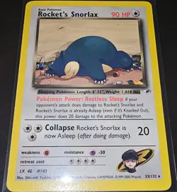 Pokemon TCG Rocket's Snorlax Gym Heroes Set Rare Non-holo 33/132 NM - Image 1