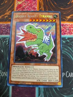 Yu-Gi-Oh! TCG Doodle Beast-Tyranno BLCR-EN033 Secret Rare 1st Edition Near Mint - Image 1