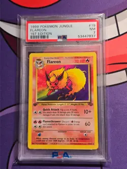 1999 POKEMON JUNGLE 1ST ED #19 FLAREON PSA 7 NEAR MINT 🔥 - Image 1