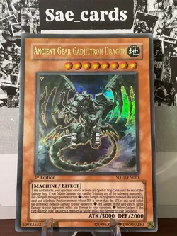 Yu-Gi-Oh Ancient Gear Gadjiltron Dragon SD10-EN001 1st Edition Ultra Rare NM - Image 1