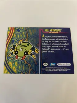 Pokemon Card - Spinarak #167 - Johto Series - Topps Non-Foil Lightly Played - Image 2