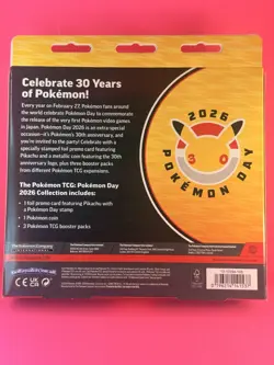 Pokemon TCG Day 2026 30th Anniversary Box Pikachu Promo Card Coin 3 Boosters - Image 2