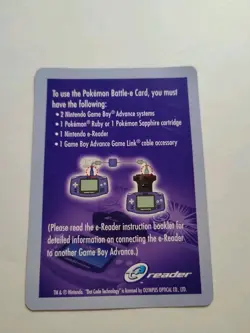 Pokemon Battle E Card Instruction e-Reader Card - For GBA Nintendo - Image 2