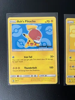 Pokemon TCG Ash's Pikachu SM110, SM111, SM114 Promo Card 'I Choose You!' - fresh - Image 2