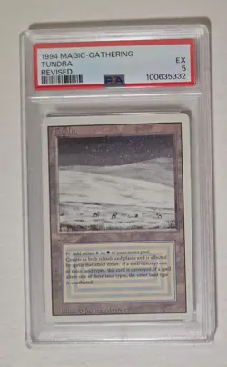MTG Revised Rare Dual Land TUNDRA 1994 Magic the Gathering PSA 5 EX - Image 3