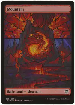 MTG Mountain (280) Showcase FOIL Dominaria United Common NM - Image 1